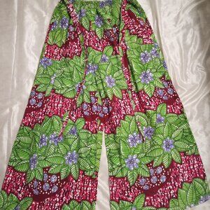 Uniti Casuals women's flared pants floral elastic waist One Size Fits Most